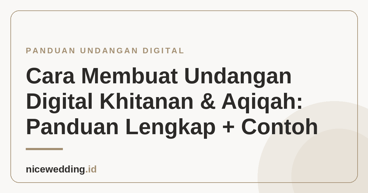 Ilustrasi undangan digital khitanan dan aqiqah - Nice Wedding