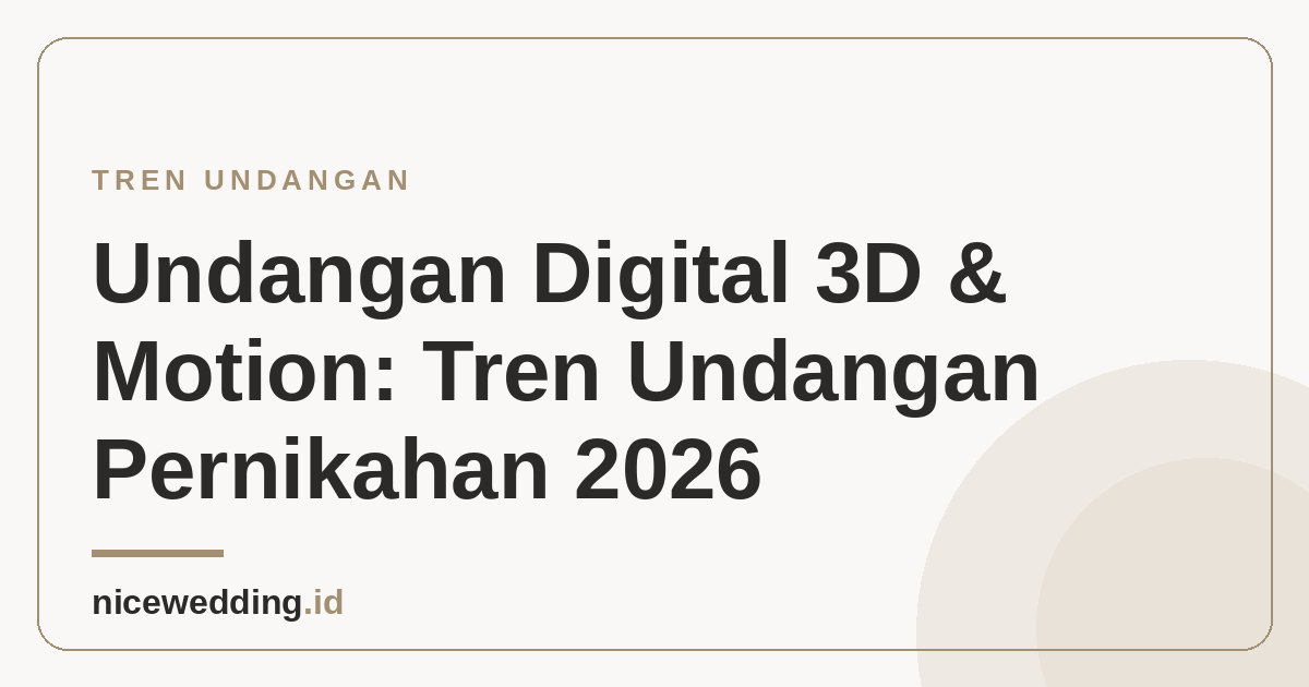 Ilustrasi undangan digital 3D dan motion tren 2026