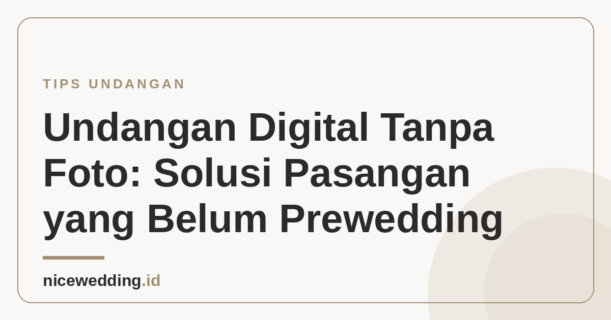 Ilustrasi undangan digital tanpa foto prewedding