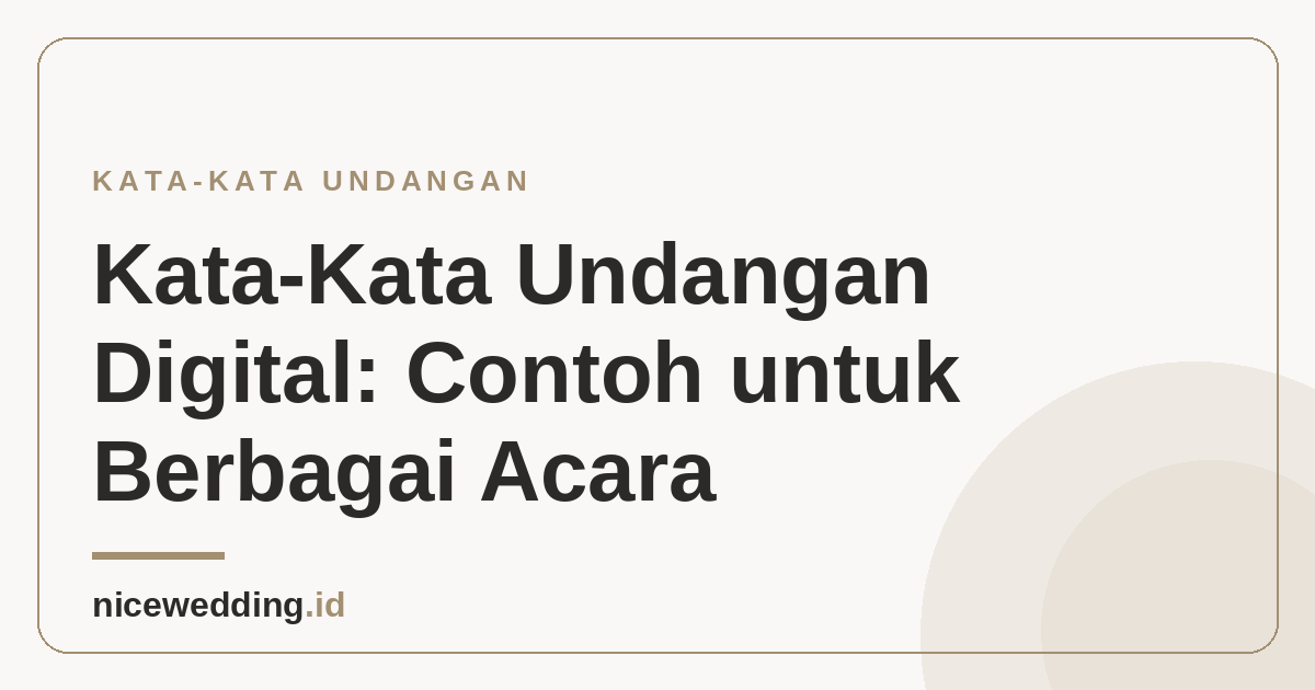 Ilustrasi kata-kata undangan digital untuk berbagai acara