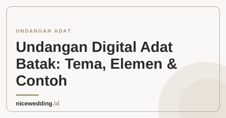 Ilustrasi undangan digital adat Batak dengan elemen ulos dan marga