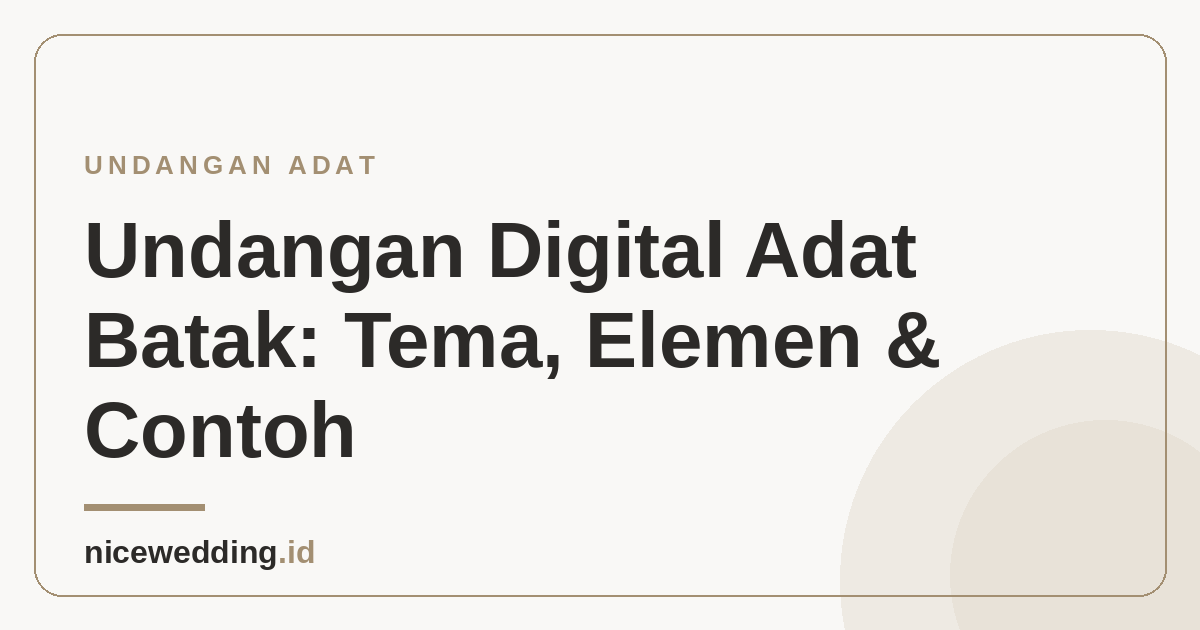 Ilustrasi undangan digital adat Batak dengan elemen ulos dan marga