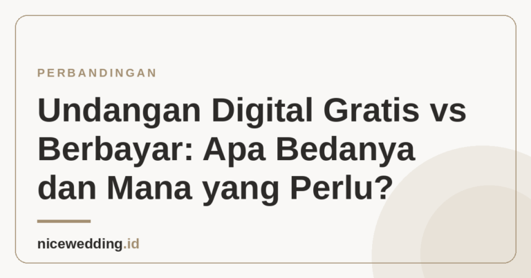 Ilustrasi perbandingan undangan digital gratis dan berbayar