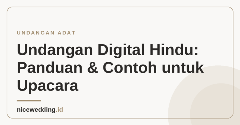 Ilustrasi undangan digital Hindu untuk upacara dan pawiwahan