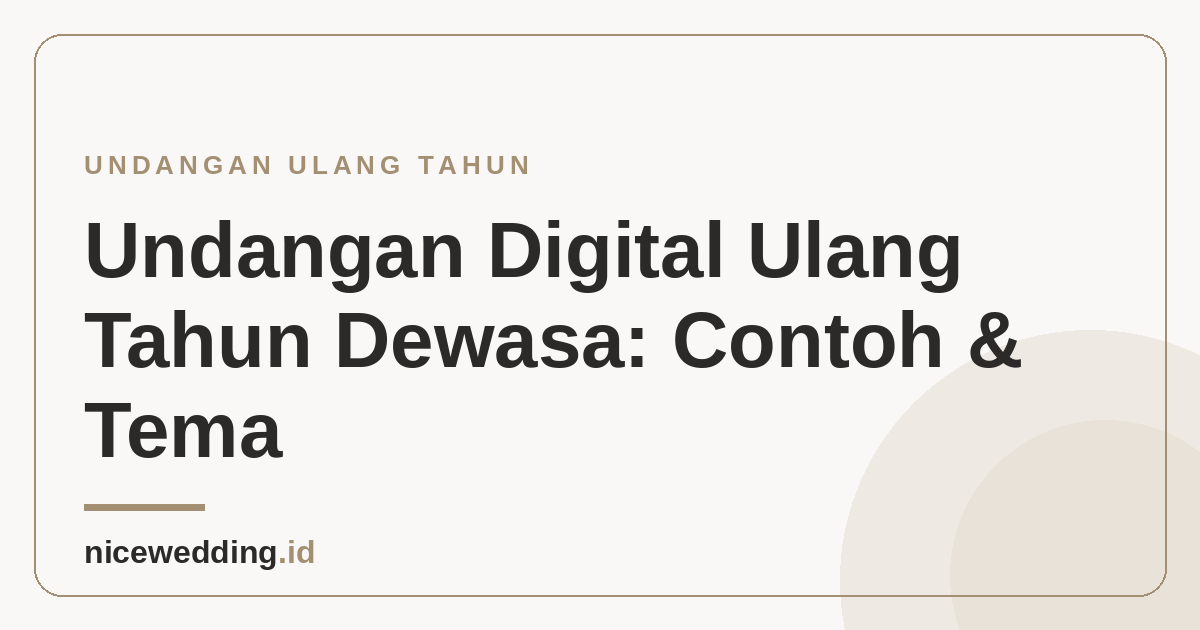 Ilustrasi undangan digital ulang tahun dewasa