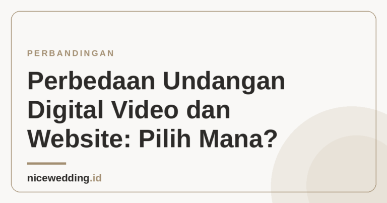 Ilustrasi perbedaan undangan digital video dan website