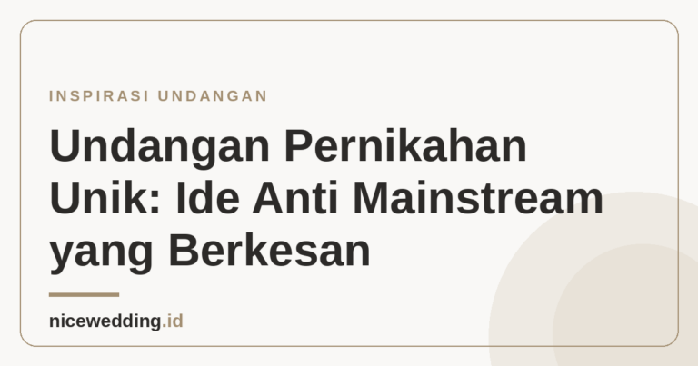 Ilustrasi ide undangan pernikahan unik anti mainstream