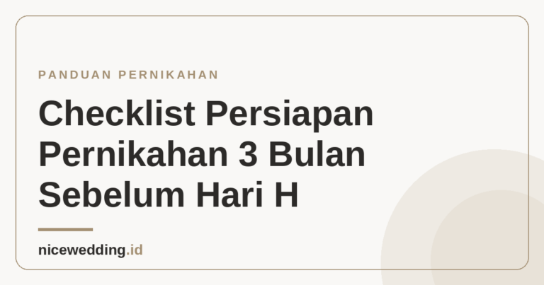Ilustrasi checklist persiapan pernikahan 3 bulan sebelum hari H