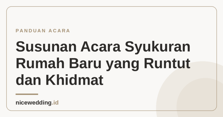 Ilustrasi susunan acara syukuran rumah baru yang runtut dan khidmat