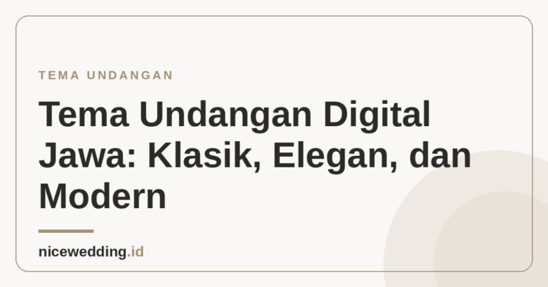 Ilustrasi tema undangan digital Jawa klasik dan modern