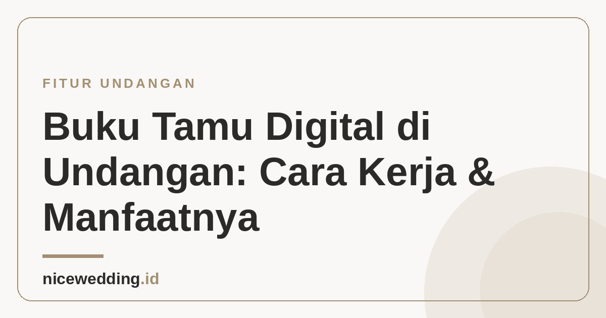 Ilustrasi buku tamu digital pada undangan