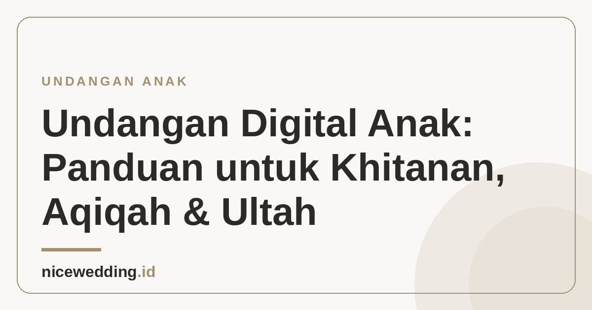 Ilustrasi undangan digital anak untuk khitanan, aqiqah, dan ulang tahun