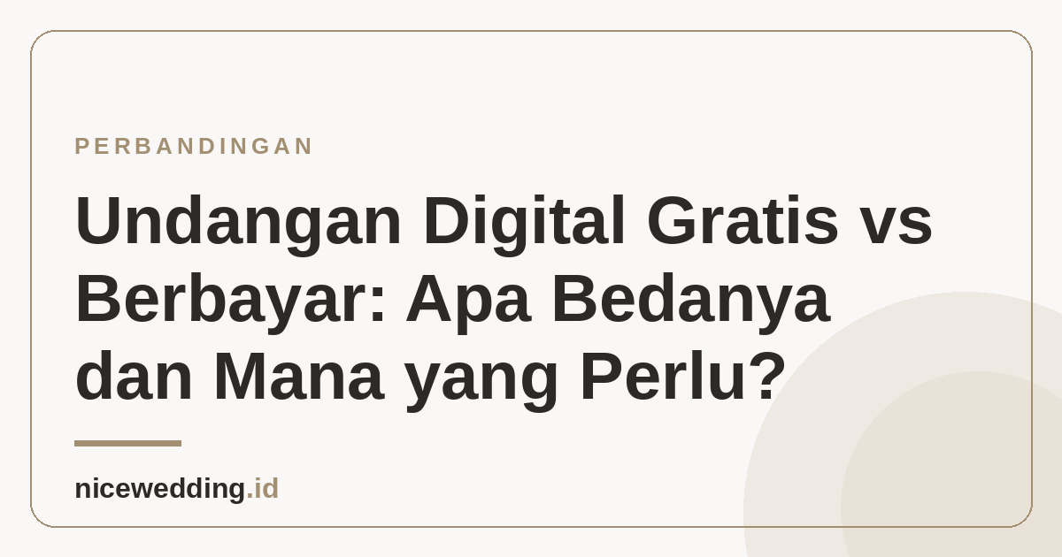 Ilustrasi perbandingan undangan digital gratis dan berbayar