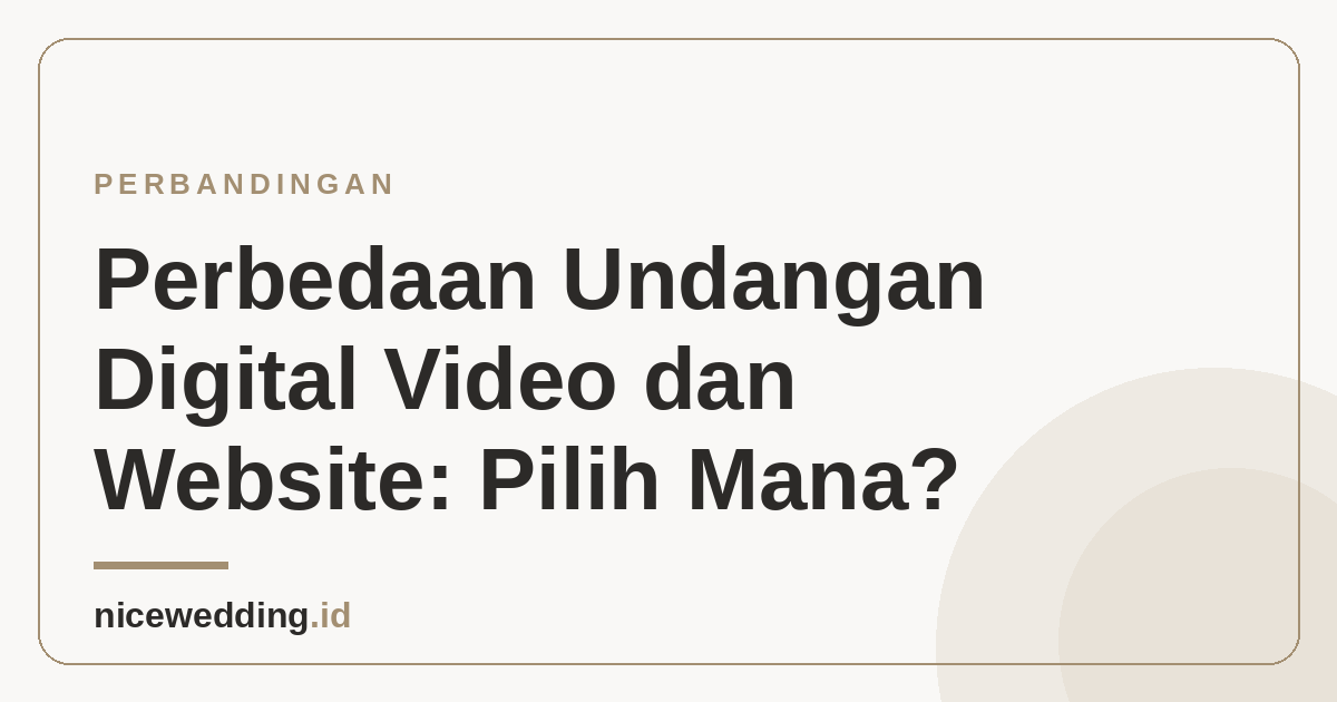 Ilustrasi perbedaan undangan digital video dan website