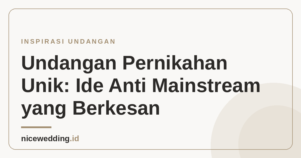Ilustrasi ide undangan pernikahan unik anti mainstream